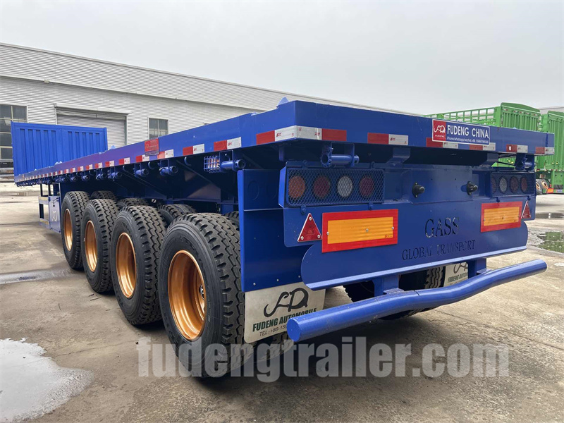 4 Axles Flatbed Trailer With Front Board (3) 4 Axles Flatbed Trailer With Front Board (3)
