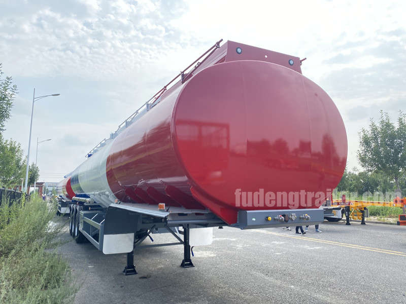 Tri Axle Aluminium Fuel Tanker Trailer Fudeng Automobile