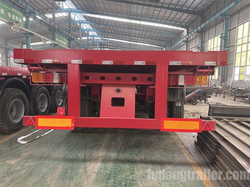60Tons Mechanical Suspension Flatbed Trailer With Front Bulkhead