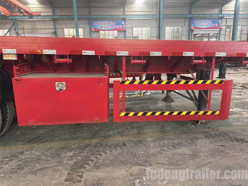 60Tons Mechanical Suspension Flatbed Trailer With Front Bulkhead (2)