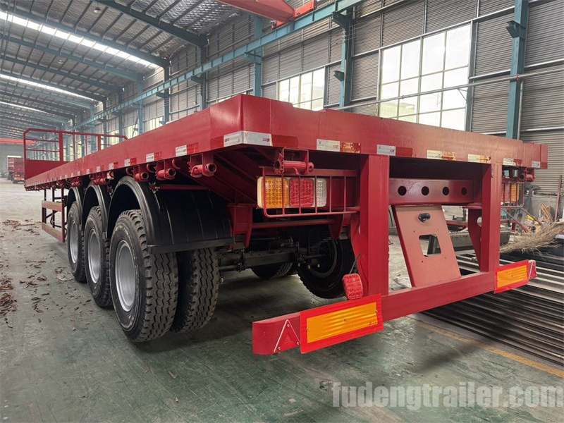 60Tons Mechanical Suspension Flatbed Trailer With Front Bulkhead