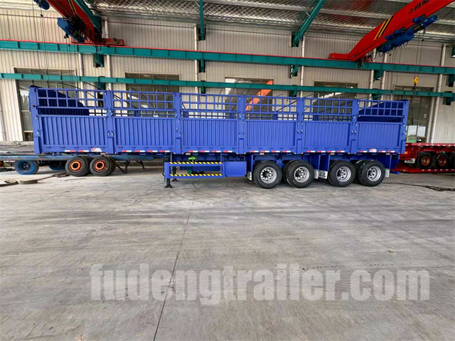 4 Axle Fence Cargo Semi Trailer with High Loading Capacity